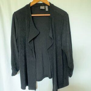 Chico's Black Traveler's Cardigan Size 2 (12/14 Large)